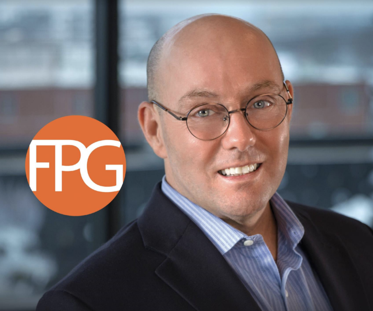 Headshot of CEO Joe Mathews with the FPG logo places to the left of his face